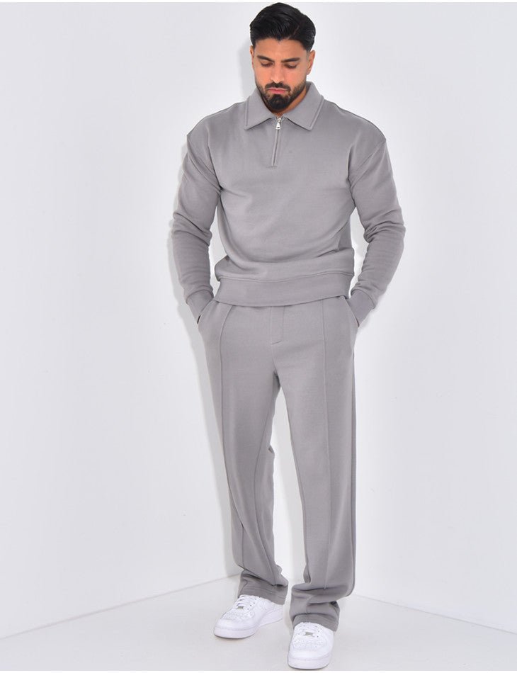 ENSEMBLE DE JOGGING PANTALON ET SWEAT À COL ZIPPÉ - Grabtamarque