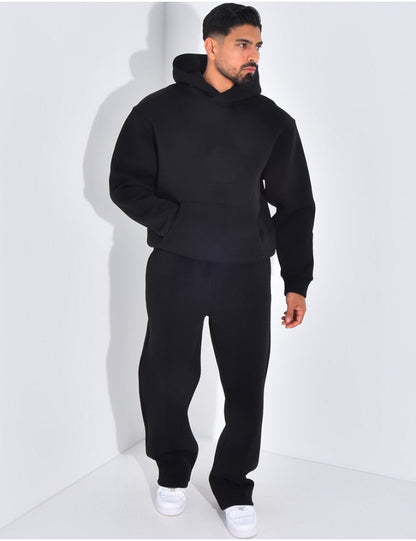 ENSEMBLE DE JOGGING PANTALON ET SWEAT À CAPUCHE NOIR - Grabtamarque