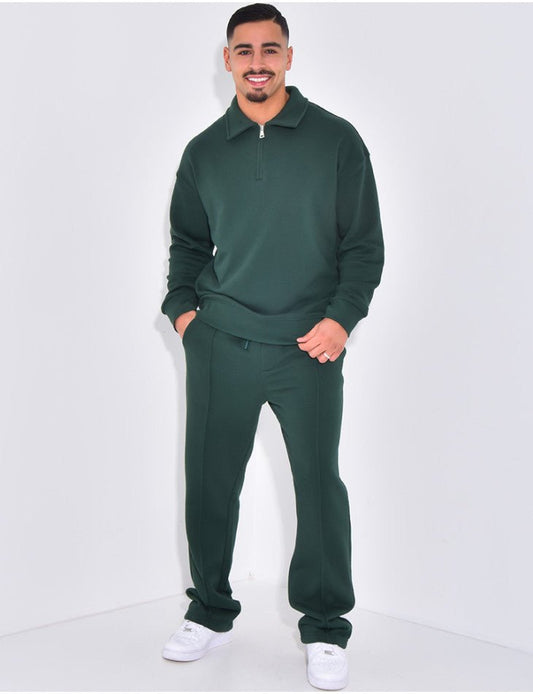 ENSEMBLE DE JOGGING PANTALON ET SWEAT À COL ZIPPÉ - Grabtamarque