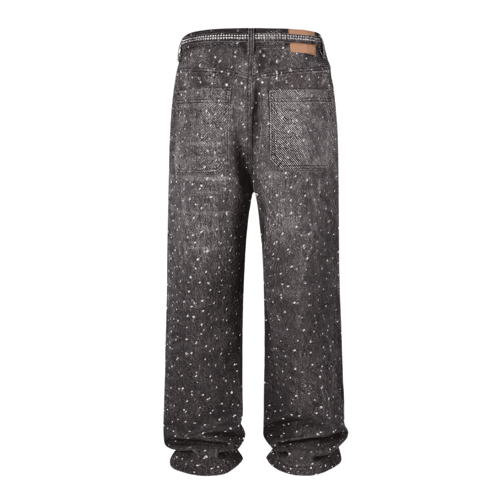 Pantalon baggy à strass VYBES - Gris - Grabtamarque
