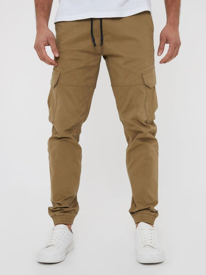 Stone Cotton Jogger Style Cargo Trousers (Pack de 3) - Grabtamarque