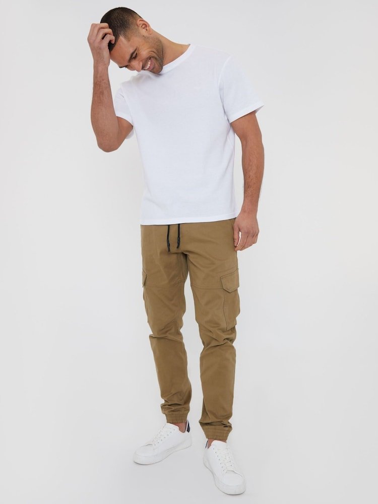 Stone Cotton Jogger Style Cargo Trousers (Pack de 3) - Grabtamarque