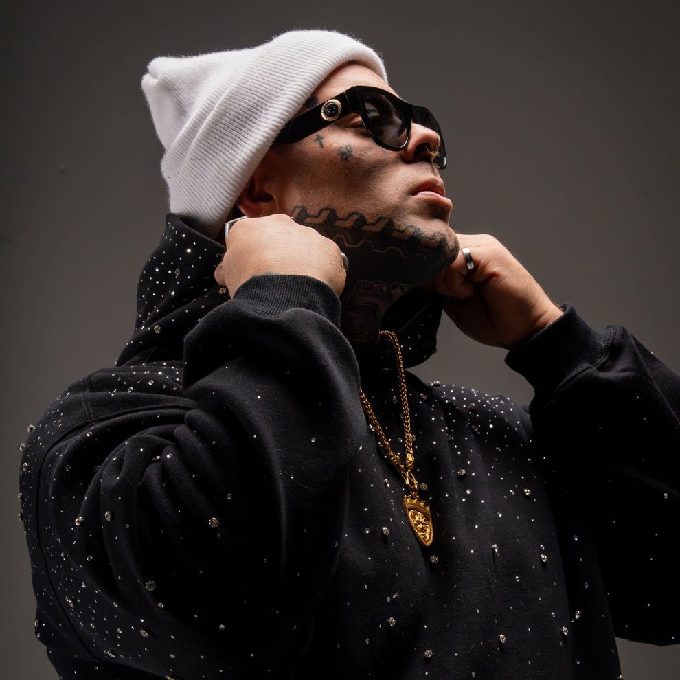 Sweat à capuche VYBES Rhinestone Galaxy - Grabtamarque