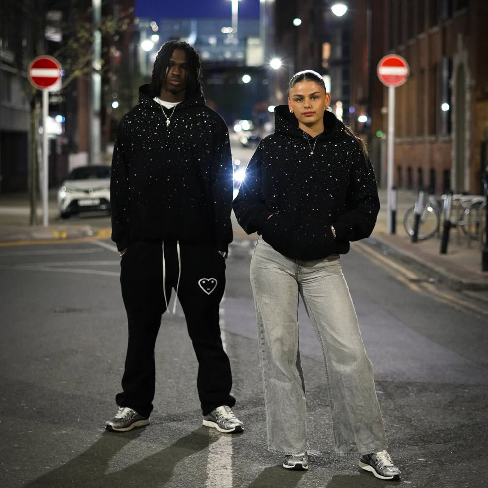 Sweat à capuche VYBES Rhinestone Galaxy - Grabtamarque